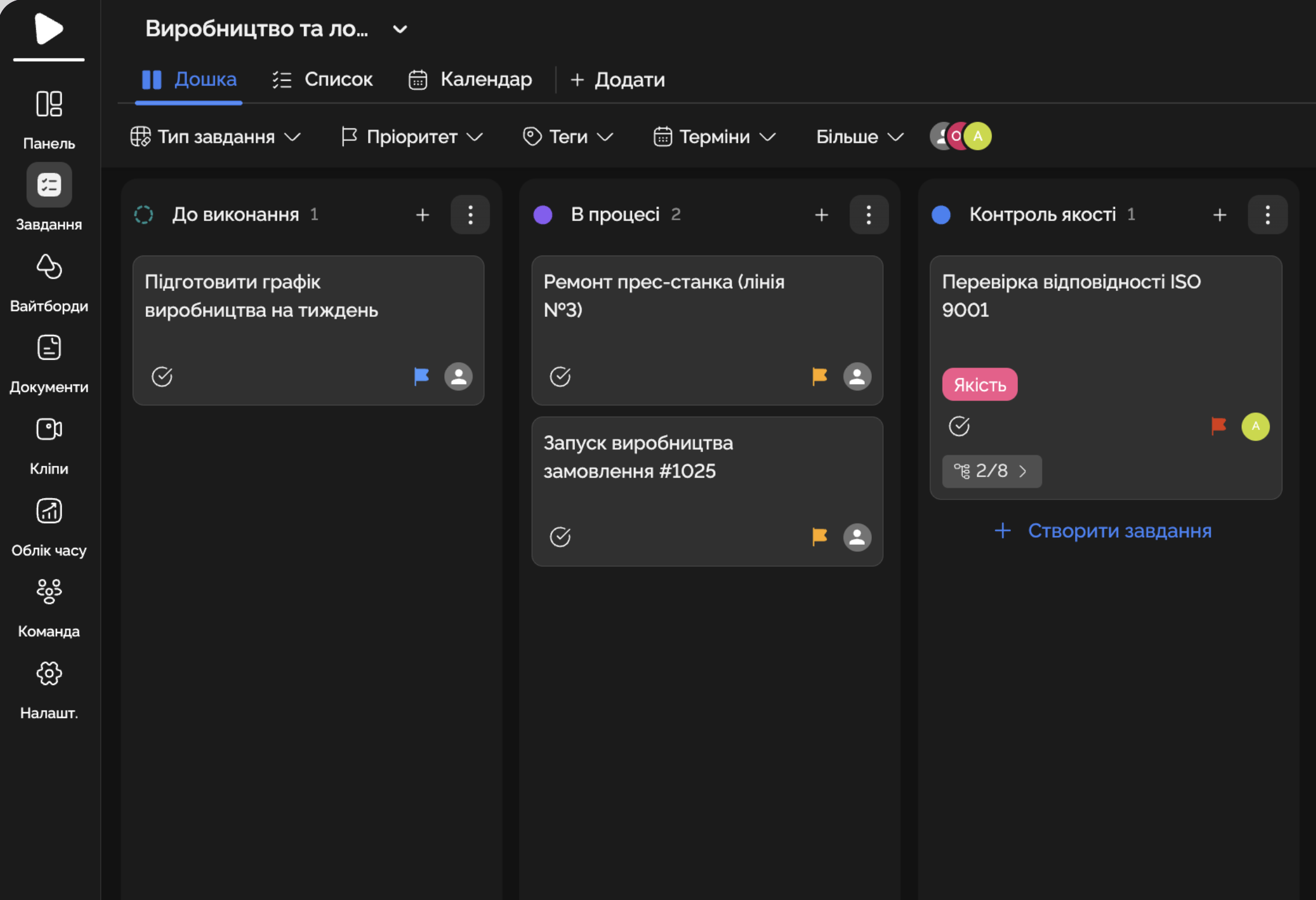 Виробництво та логістика